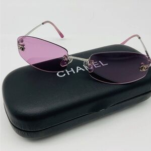 CHANEL Vintage Sunglasses 4002 / Rare / Rimless CC Logo